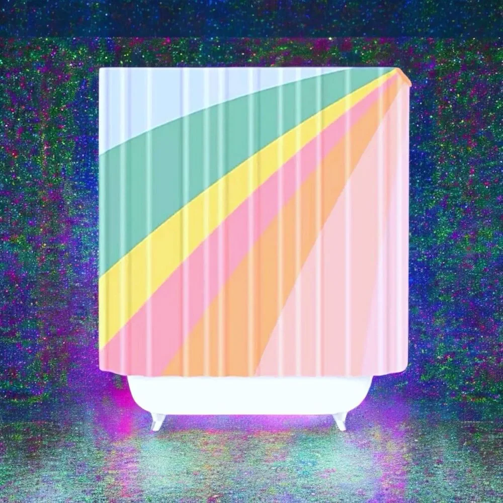 SOCIETY6 Sweet Rainbow Road Shower Curtain New With Tags RV $64.99